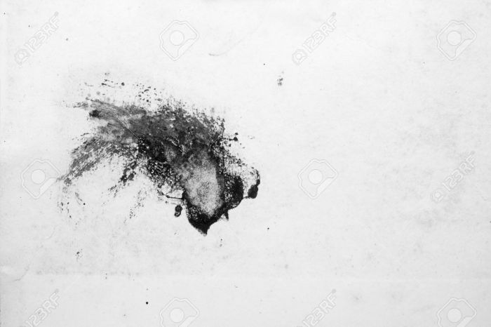 Ink smears on white paper